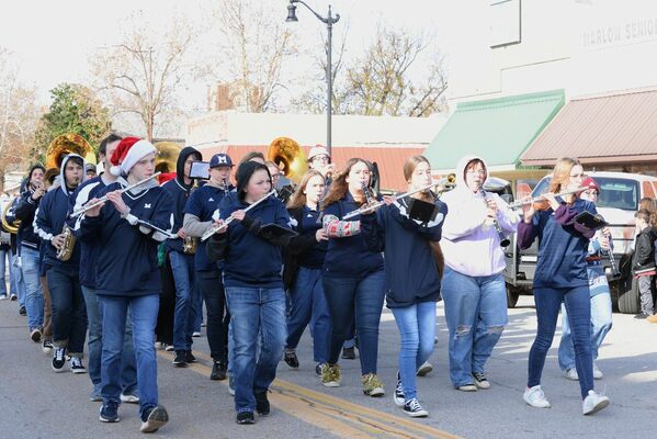Marlow Public School band members participate in the annual Christmas Parade Saturday, Dec. 3, 2022. Photo by Toni Hopper/The Marlow Review