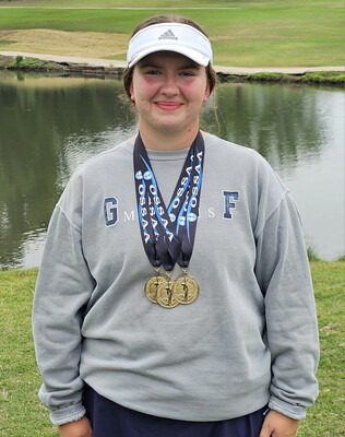 Caressa Woods, a junior at Marlow High School and member of the Lady Outlaws golf team for 2023, was a 10th place medalist at the 3A State Tournament. Photo by Kenlee Wilson/Kenlee Wilson Photography