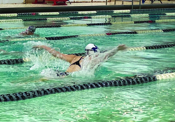 Morgan Warren took second place in the 100 Butterfly at the November 13 meet in Altus.