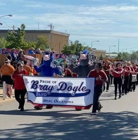Bray-Doyle band received first place honors for mascots, in September, at the state fair band day contest.