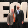 Dr. Ryan Scott and Marlow High School Principal Bryan Brantley at the East Central University Hall of Fame Induction, Feb. 2, 2024. They, and MHS Assistant Principal Jeremy Gage, were members of the 1993 NAIA National Championship Football team at ECU. Photo submitted by Shawn Scott