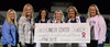 Marlow Bootleggers presented a check for $800 to the Duncan Cancer Center (of Cancer Centers of Southwest Oklahoma) during the Homecoming halftime events Friday, Oct. 6, 2023. Marlow recognized October as Breast Cancer Awareness month with "Pink Night." Left to right: Jennifer Ribble, Krystal Kizarr, Alisha Lemons, Bristin Smith, Demi Hunt, and Stephanie Stewart. Photo by Toni Hopper/The Marlow Review