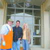Volunteer Bob Hill and coordinators Jim and Pam Spurlock at the First Baptist Church Life Center in 2010.