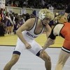 Keller Kizarr, a junior at Marlow High School, wrestled into the 2nd place position during the 2024 OSSAA state championship event, held at the Jim Norick Center in Oklahoma City, Saturday, Feb. 24, 2024. Kizarr #132, won by a fall 26-5 in the quarterfinal round against Wyatt Cosby of Pawhuska. Kizarr also scored 16.0 team points. Photo by Debbie Green Brown/The Marlow Review