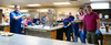Marlow Public School District staff were treated to breakfast Tuesday, Aug. 8, 2023, at the Life Center. Members of the First Baptist Church (Marlow First) served the meals, while a few teachers assisted in serving drinks. 
Photo by Toni Hopper/The Marlow Review