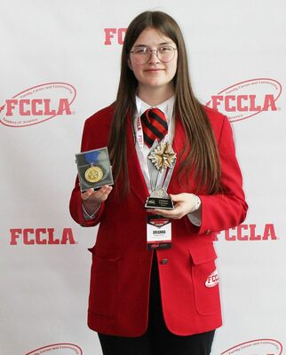 Brianna Dalrymple received a 1st place state award in STAR event for Children’s Literature, level 2, at the FCCLA State Leadership Convention, Thursday, April 6, at the OKC Convention Center in Oklahoma City.